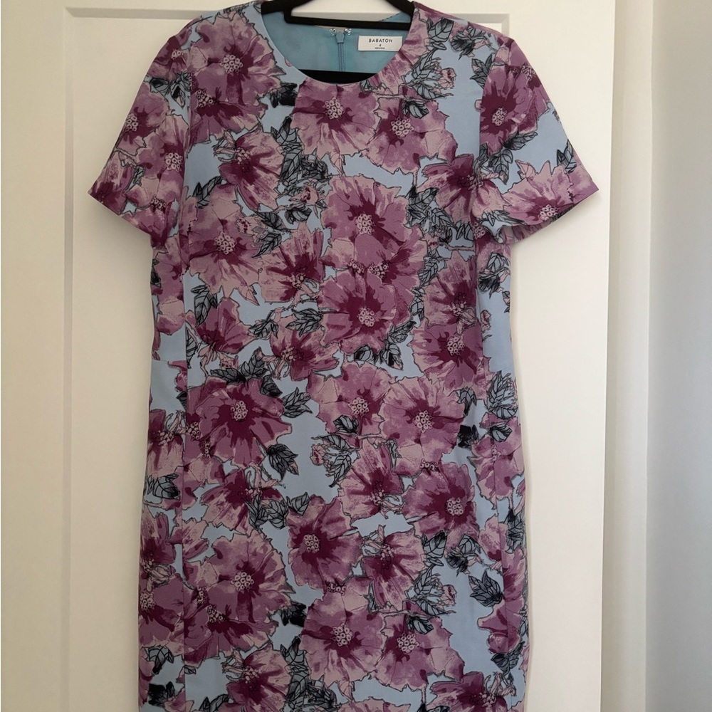 Babaton Floral Mini Dress in Purple and Blue